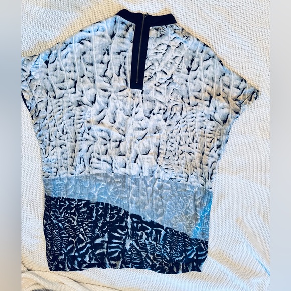 HELMUT LANG 100% Silk Black White Grey Monochrome Tunic Top Dress - Picture 10 of 16